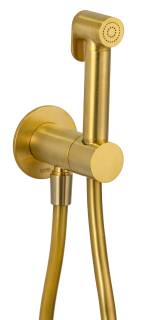 Гигиенический душ со смесителем Daniel Tokyo TX647P4DCDP, золото брашированное