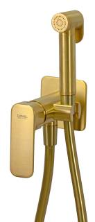 Гигиенический душ со смесителем Daniel Tiara TA645BP4DCDP, золото брашированное