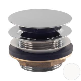 Донный клапан без перелива для ванны click-clack 1”1/2 OMP Tea Clicker 8568.060.6.XD, белый матовый
