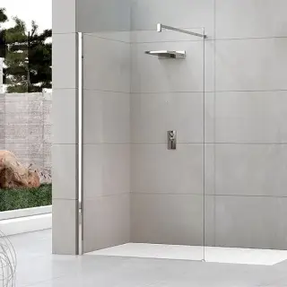 Душевое ограждение Walk-In 90 см (87-90х200) Novellini Kuadra H KUADH90-1B, профиль Silver, стекло прозрачное CrystalClear