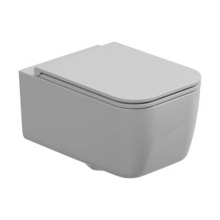 Комплект: Подвесной унитаз с крышкой и креплением GSG Ceramic Design Brio RUBRWCSO000FI+BRCOPRSLTICR000+ACS40EX, белый глянцевый 