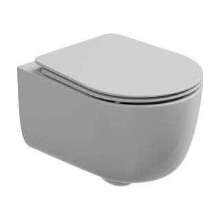 Комплект: Подвесной унитаз со смывом Eco Clean (торнадо) с крышкой и креплением GSG Ceramic Design Hit! RUHIWCSOEC000FI+HICOPRSLTICRCN000, белый глянцевый