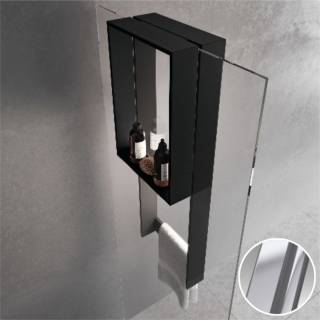 Полка с полотенцедержателем 35х90 см Novellini Frame R90AKFPSPO3590-B, цвет Silver