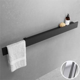 Полка с полотенцедержателем 120 см Novellini Frame R90AKFMMA3120-B, цвет Silver