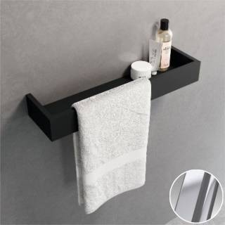 Полка с полотенцедержателем 45 см Novellini Frame R90AKFMPS45-B, цвет Silver