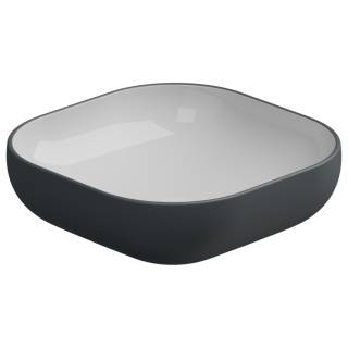 Раковина накладная биколор 45 см GSG Ceramic Design Easy EALAVQU45BI000/028, White/Ebano Matt