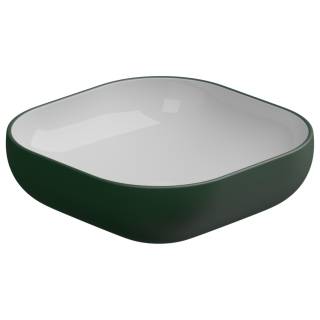 Раковина накладная биколор 45 см GSG Ceramic Design Easy EALAVQU45BI000/036, White/Smeraldo Matt