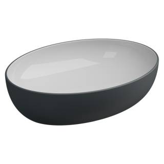 Раковина накладная биколор 55x42 см GSG Ceramic Design Easy EALAVOV55BI000/028, White/Ebano Matt