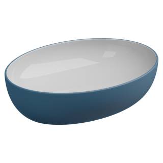 Раковина накладная биколор 55x42 см GSG Ceramic Design Easy EALAVOV55BI000/027, White/Denim Matt