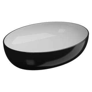 Раковина накладная биколор 55x42 см GSG Ceramic Design Easy EALAVOV55BI000/002, White/Black Shiny