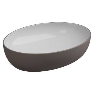 Раковина накладная биколор 55x42 см GSG Ceramic Design Easy EALAVOV55BI000/029, White/Tortora Matt