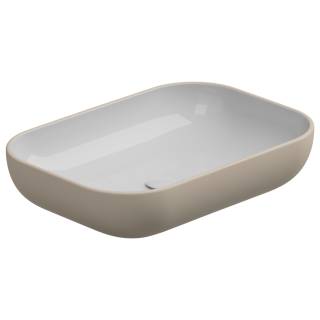 Раковина накладная биколор 60x42 см GSG Ceramic Design Easy EALAVRE60BI000/034, White/Sabbia Matt