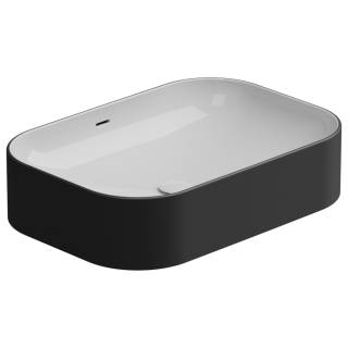 Раковина накладная биколор 60x42 см GSG Ceramic Design Easy EALAVTP60BI000/003, White/Black Matt