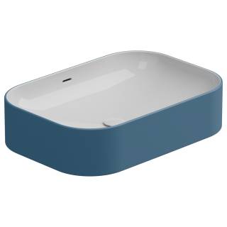 Раковина накладная биколор 60x42 см GSG Ceramic Design Easy EALAVTP60BI000/027, White/Denim Matt