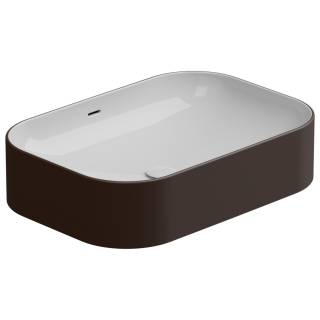 Раковина накладная биколор 60x42 см GSG Ceramic Design Easy EALAVTP60BI000/035, White/Cacao Matt