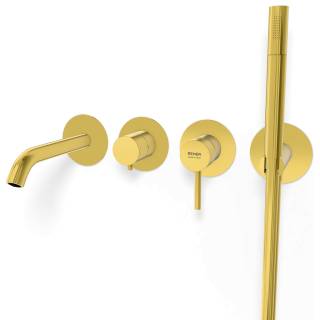 Смеситель для ванны Remer X Style X53D2PWBDO, золото глянцевое