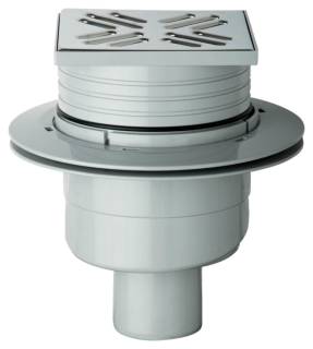 Трап 105х105 мм, вертикальный выход DN50 OMP Tea Wang 263.201.8