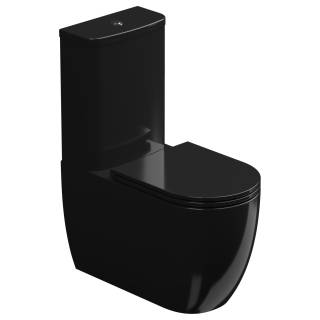 Чаша напольного унитаза биколор GSG Ceramic Design Like LKMBLBI000/002P, White/Black Shiny