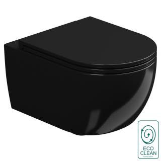 Чаша подвесного унитаза биколор со смывом Eco Clean (торнадо) GSG Ceramic Design Like LKWCSOECBI000/002, White/Black Shiny