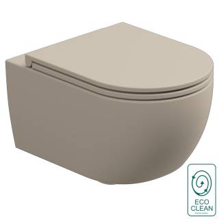 Чаша подвесного унитаза биколор со смывом Eco Clean (торнадо) GSG Ceramic Design Like LKWCSOECBI000/034, White/Sabbia Matt