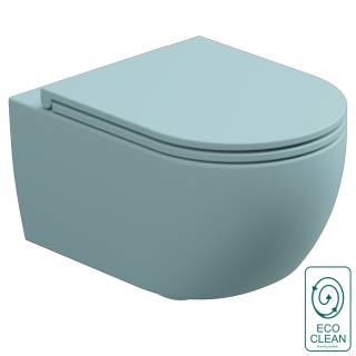 Чаша подвесного унитаза биколор со смывом Eco Clean (торнадо) GSG Ceramic Design Like LKWCSOECBI000/037, White/Ice Matt