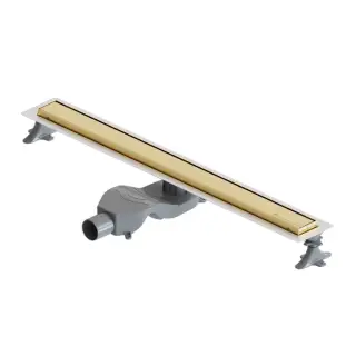 Boheme Трап линейный 80 см, с решеткой со щелью для воды и сифоном, цвет: gold 982-80-G