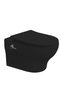 Boheme Fiore Унитаз подвесной 53х36 безободковый, смыв торнадо, крышка микролифт, цвет: black 978-SET-2-B