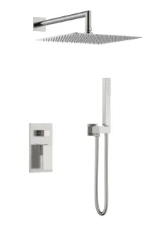 Boheme Qubic Душевой комплект встраиваемый - смеситель, верхний и ручной душ, цвет: nickel brush 474-3-NB