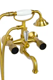 Boheme Royal Cristal Смеситель для ванны с душевым комплектом: ручной душ, шланг, цвет: bronze 313-Royal/CRST black