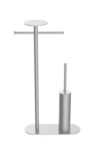 Boheme Venturo Стойка напольная - ершик, держатель бумаги, полочка, цвет: nickel brush 10953-NB