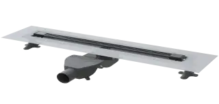 Boheme Infinity Трап линейный 80 см, с решеткой со щелью для воды и сифоном, цвет: gun metall 981-80-GM