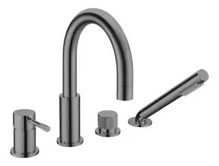 Boheme Uno Spirale Смеситель на борт ванны, на 4 отверстия, с ручным душем, цвет: shine gun metall 460-SGM