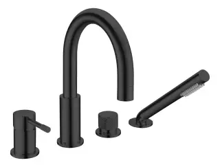 Boheme Uno Spirale Смеситель на борт ванны, на 4 отверстия, с ручным душем, цвет: black 460-B