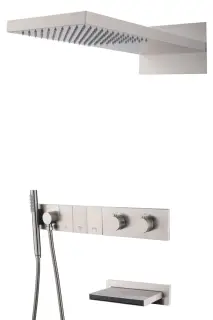 Boheme Zodiac Душевой комплект встраиваемый - термостат, душ, 3 потребителя, цвет: nickel brush 133-2-NB