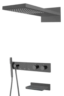 Boheme Zodiac Душевой комплект встраиваемый - термостат, душ, 3 потребителя, цвет: shine gun metall 133-2-SGM