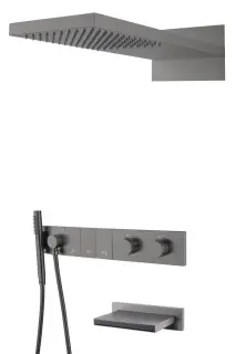Boheme Zodiac Душевой комплект встраиваемый - термостат, душ, 3 потребителя, цвет: gun metall 133-2-GM