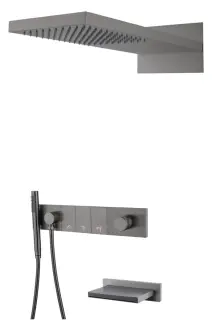 Boheme Zodiac Душевой комплект встраиваемый - смеситель, душ, 3 потребителя, цвет: gun metall 132-2-GM
