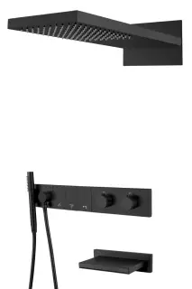 Boheme Zodiac Душевой комплект встраиваемый - термостат, верхний, ручной душ, 3 потреб., цвет: black 133-2-B