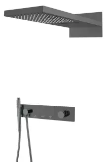 Boheme Zodiac Душевой комплект встраиваемый - смеситель, верхний, ручной душ, цвет: shine gun metall 132-SGM