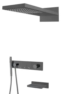 Boheme Zodiac Душевой комплект встраиваемый - смеситель, душ, 3 потребителя, цвет: shine gun metall 132-2-SGM