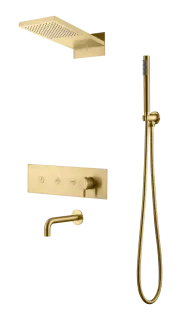 Boheme Fusion Душевой комплект встраиваемый - смеситель, излив, верхний, ручной душ, цвет: matt gold 130-2-MG
