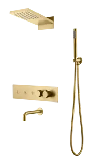 Boheme Fusion Душевой комплект встраиваемый - термостат, верхний душ, 3 потребителя, цвет: matt gold 131-2-MG