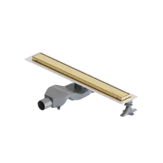 Boheme Premium Linear Трап линейный 60 см, с решеткой со щелью для воды и сифоном, цвет: gold 982-60-G