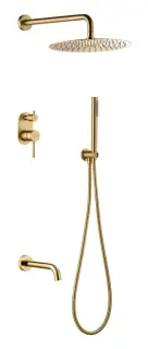 Boheme Uno Душевой комплект встр - смеситель, верхний, ручной душ, шланг, излив, цвет: matt gold 464-2-MG