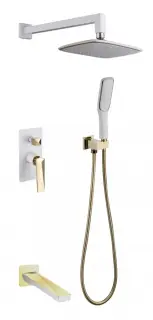 Boheme Venturo Душевой комплект встраиваемый - смеситель, верхний, ручной душ, шланг, цвет: white 384-W-2