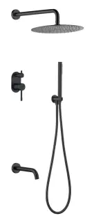 Boheme Uno Душевой комплект встраиваемый - смеситель, верхний, ручной душ, шланг, цвет: black 464-2-B