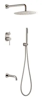 Boheme Uno Душевой комплект встраиваемый - смеситель, верхний, ручной душ, шланг, цвет: nickel brush 464-2-NB