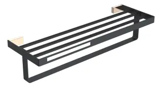 Boheme Q Полка для полотенец 60x23 см, подвесная, цвет: gold/black 10947-G-B