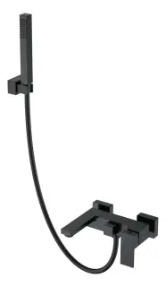 Boheme Qubic Смеситель для ванны с душевым комплектом: ручной душ, шланг, излив 20 см, цвет: black 473-B
