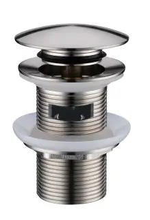 Boheme Донный клапан для раковины, автомат Click-Clack, с переливом, цвет: nickel brush 612/2-NB